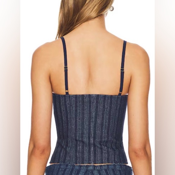 Revolve Lioness Denim Pin Striped Corset Size Small NWT - Picture 2 of 14